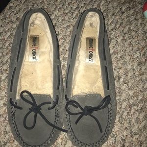 Minnetonka gray moccasins
